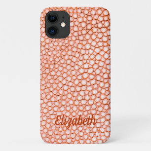 Stingray Skin Coral Print Name Personalized iPhone 11 Case