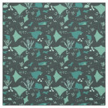 Stingrays Manta Rays Blue Ocean Pattern Fabric
