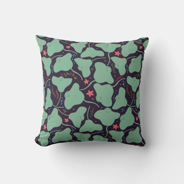 Stingrays Pattern Throw Pillow (Front)