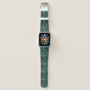 Stingrays Underwater Ocean Coral Reef on Black Apple Watch Band