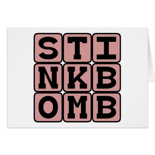 Stink Bomb, Smelly Prank Cards (Front Horizontal)
