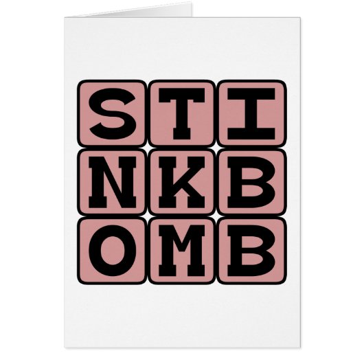 Stink Bomb, Smelly Prank Cards (Front)