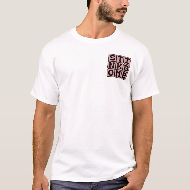 Stink Bomb, Smelly Prank T-Shirt (Front)