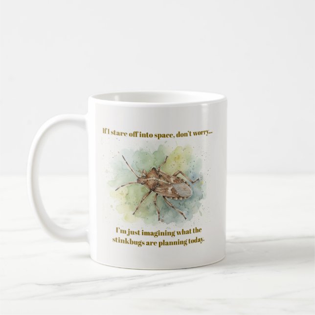 Stink bug Gifts Funny Brown Marmorated Stinkbug  Coffee Mug (Left)