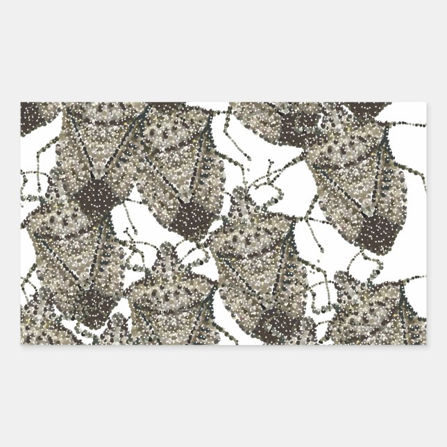 Stink Bugs bedazzled Rectangular Sticker (Front)