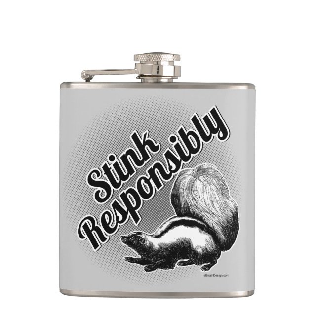 Stink Responsibly Hip Flask (Front)