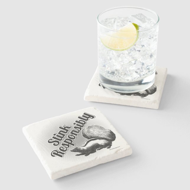Stink Responsibly Stone Coaster (Side)