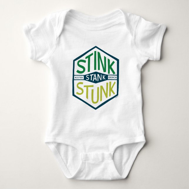 Stink Stank Stunk Badge Baby Bodysuit (Front)