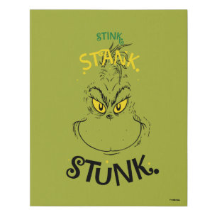 Stink Stank Stunk Mister Grinch Quote Faux Canvas Print