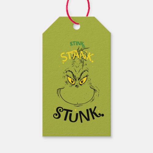 Stink Stank Stunk Mister Grinch Quote Gift Tags