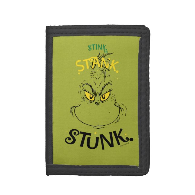 Stink Stank Stunk Mister Grinch Quote Trifold Wallet (Front Vertical)