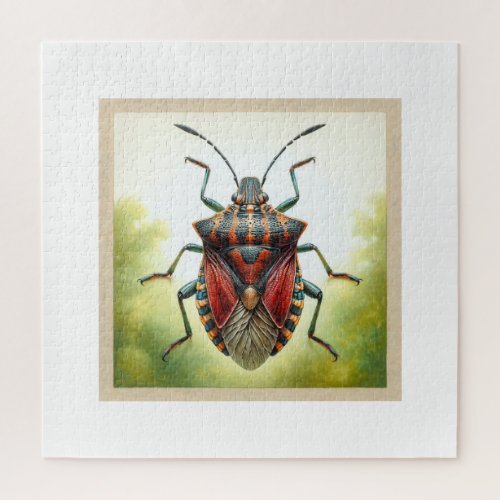 Stinkbug dorsal view realistic watercolor and ink  jigsaw puzzle