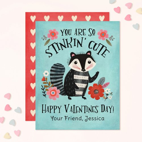 Stinkin Cute Skunk Valentines Day Greeting Card