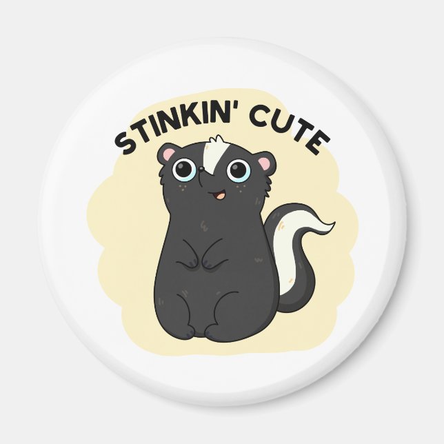 Stinkin Funny Adorable Skunk Pun Magnet (Front)