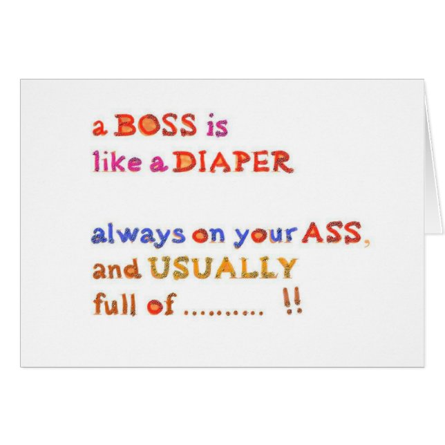 Stinky Boss -  Management Humor Cards (Front Horizontal)