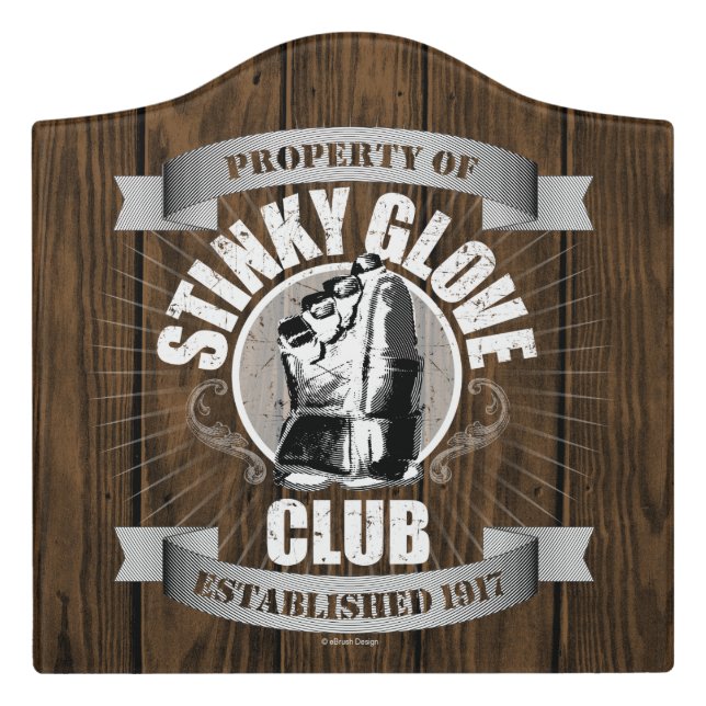Stinky Glove Club (Hockey) Door Sign (Large Crest Front)