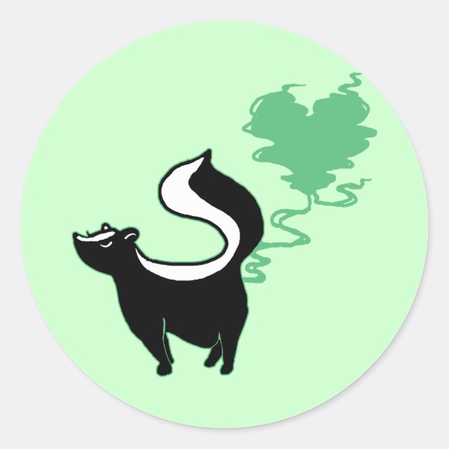 Stinky Love Skunk Classic Round Sticker (Front)