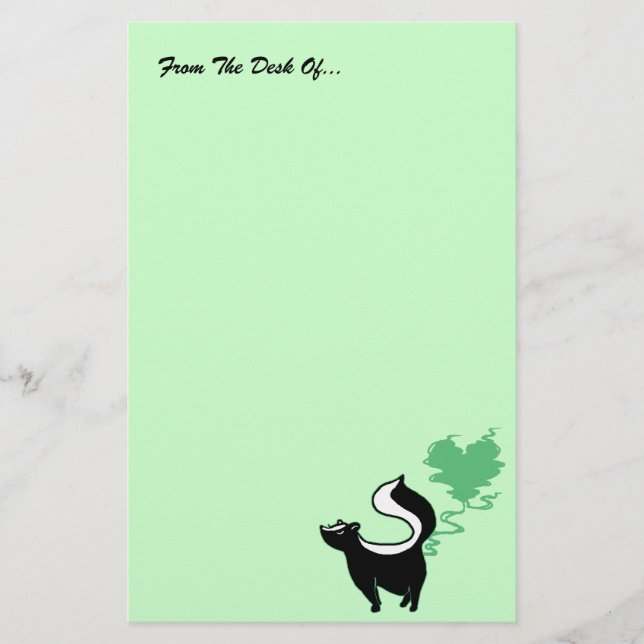 Stinky Love Skunk Stationery (Front)