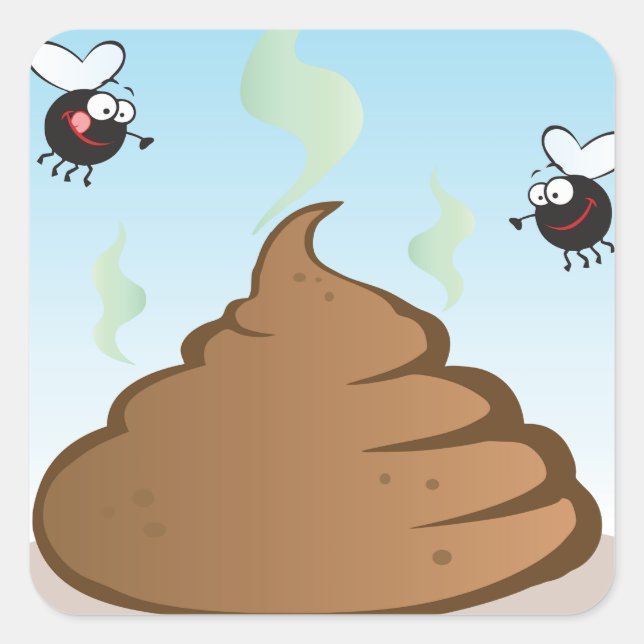 Stinky Pile Of Poop Square Sticker (Front)