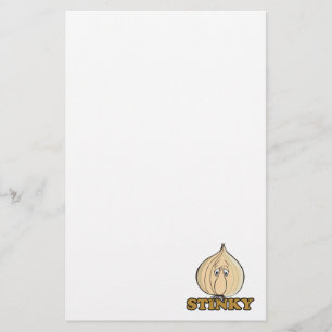 stinky sad garlic face stationery