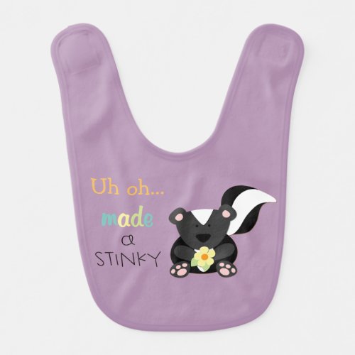 Stinky Skunk Lavender Baby Bib