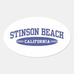 Stinson Beach California Oval Sticker