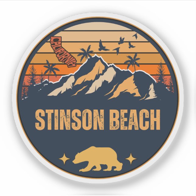 Stinson Beach, California Sticker (Front)