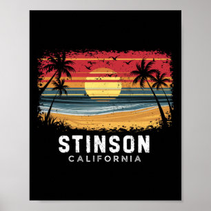 Stinson Beach California Surfboard Beach Poster