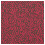 Stippled Cranberry Red Leopard Print Fabric