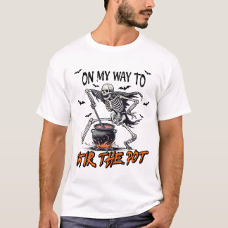 "Stir the Pot" Spooky Skeleton & Cauldron T-Shirt