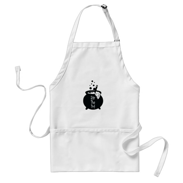 Stir The Pot – Witch Cauldron Adult Apron (Front)