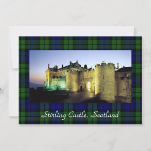 Stirling Castle Illuminated Tartan Border Greeting Card