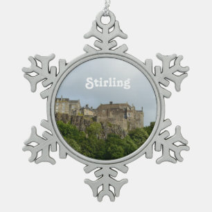Stirling Castle Scotland Snowflake Pewter Christmas Ornament