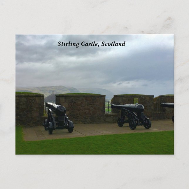 Stirling Castle View of Wallace Monument Scotland Postcard (Front)