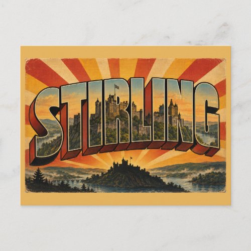 Stirling Scotland Vintage Travel Art Postcard