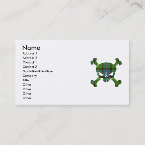 Stirling Tartan Skull No Banner Business Cards