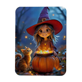 Stirring Up Some Magic! Cute witch,  Magnet