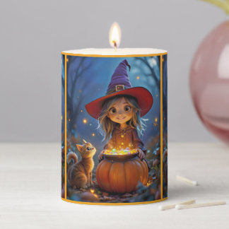 Stirring Up Some Magic! Cute witch,  Pillar Candle