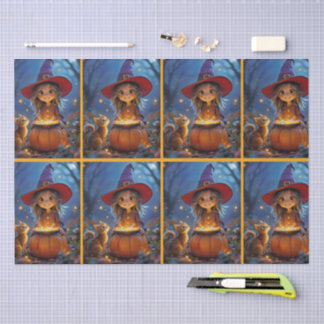 Stirring Up Some Magic! Cute witch,  Tissue Paper