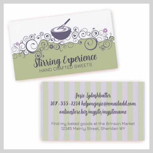 Customizable stirring bowl whisk baking batter bakery busine... business card templates