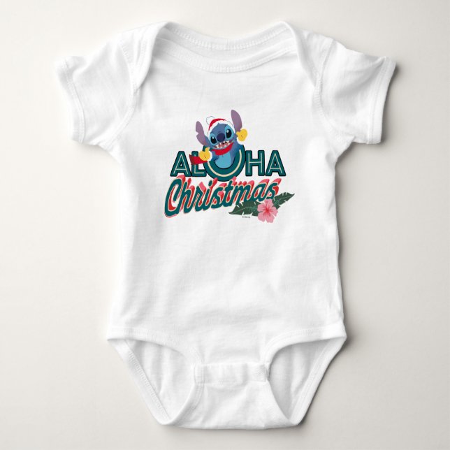Stitch | Aloha Christmas Baby Bodysuit (Front)