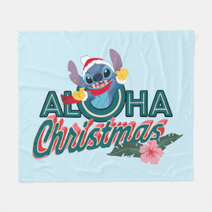 Stitch   Aloha Christmas Fleece Blanket
