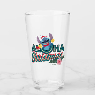Stitch Aloha Christmas Glass