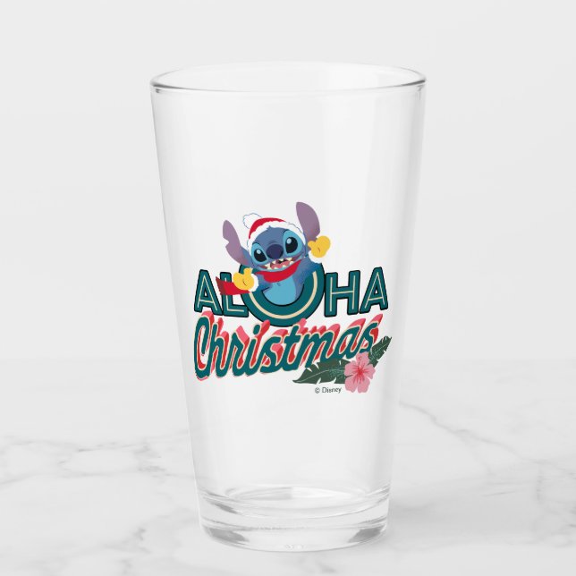 Stitch | Aloha Christmas Glass (Front)