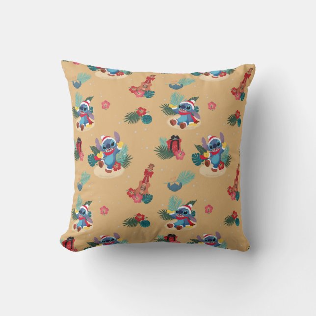 Stitch | Aloha Christmas Pattern Throw Pillow (Front)