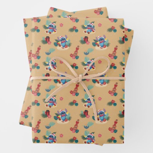 Stitch  Aloha Christmas Pattern Wrapping Paper Sheets