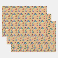 Lilo and Stitch, Stitch Green Holiday Pattern Wrapping Paper Sheets