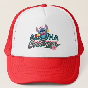 Stitch Aloha Christmas Trucker Hat
