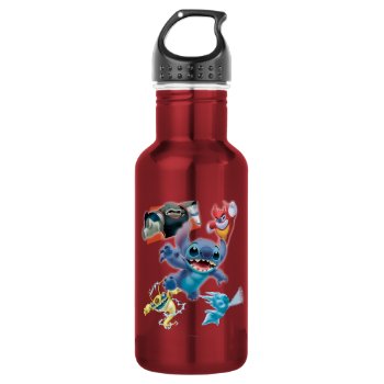 Stitch And Friends Stainless Steel Water Bottle by LiloAndStitch at Zazzle