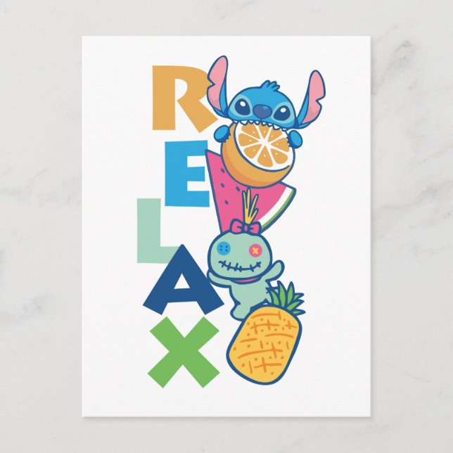 Stitch and Scrump | Relax Postcard (Front)